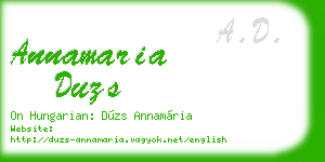 annamaria duzs business card